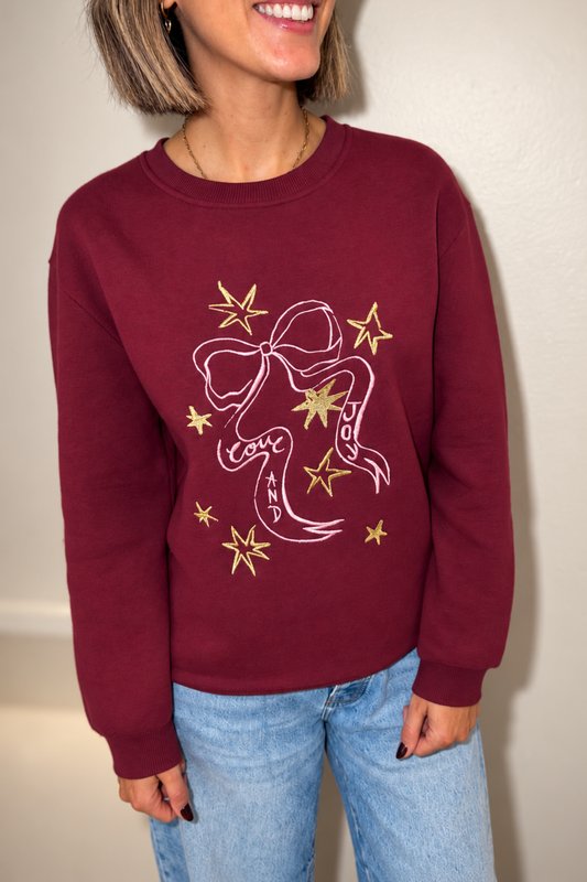 O&F Love and Joy Bow Sweatshirt