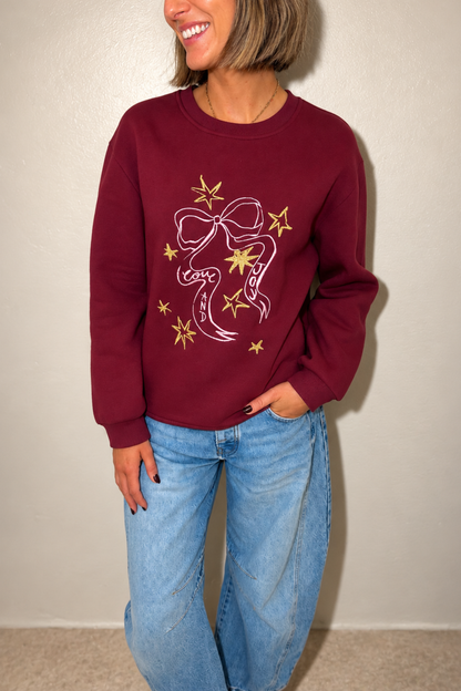 O&F Love and Joy Bow Sweatshirt