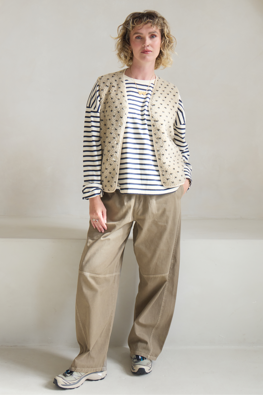 O&F Scout Polka Dot Borg Gilet