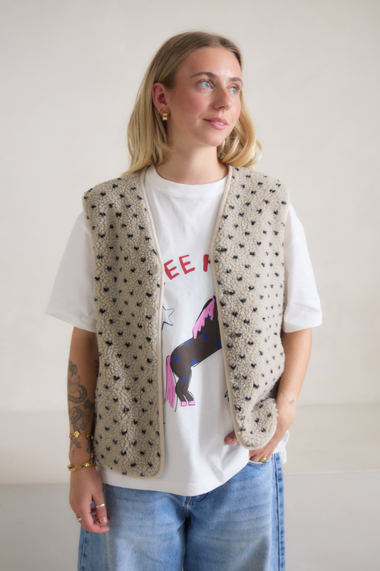 O&F Scout Polka Dot Borg Gilet