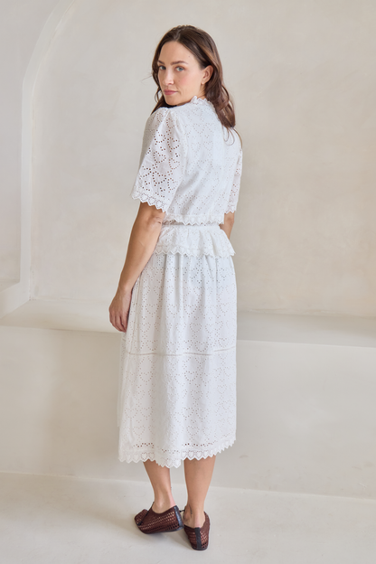 O&F Emmy Heart Broderie Anglaise Dress
