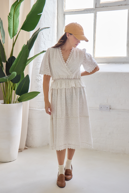 O&F Emmy Heart Broderie Anglaise Dress