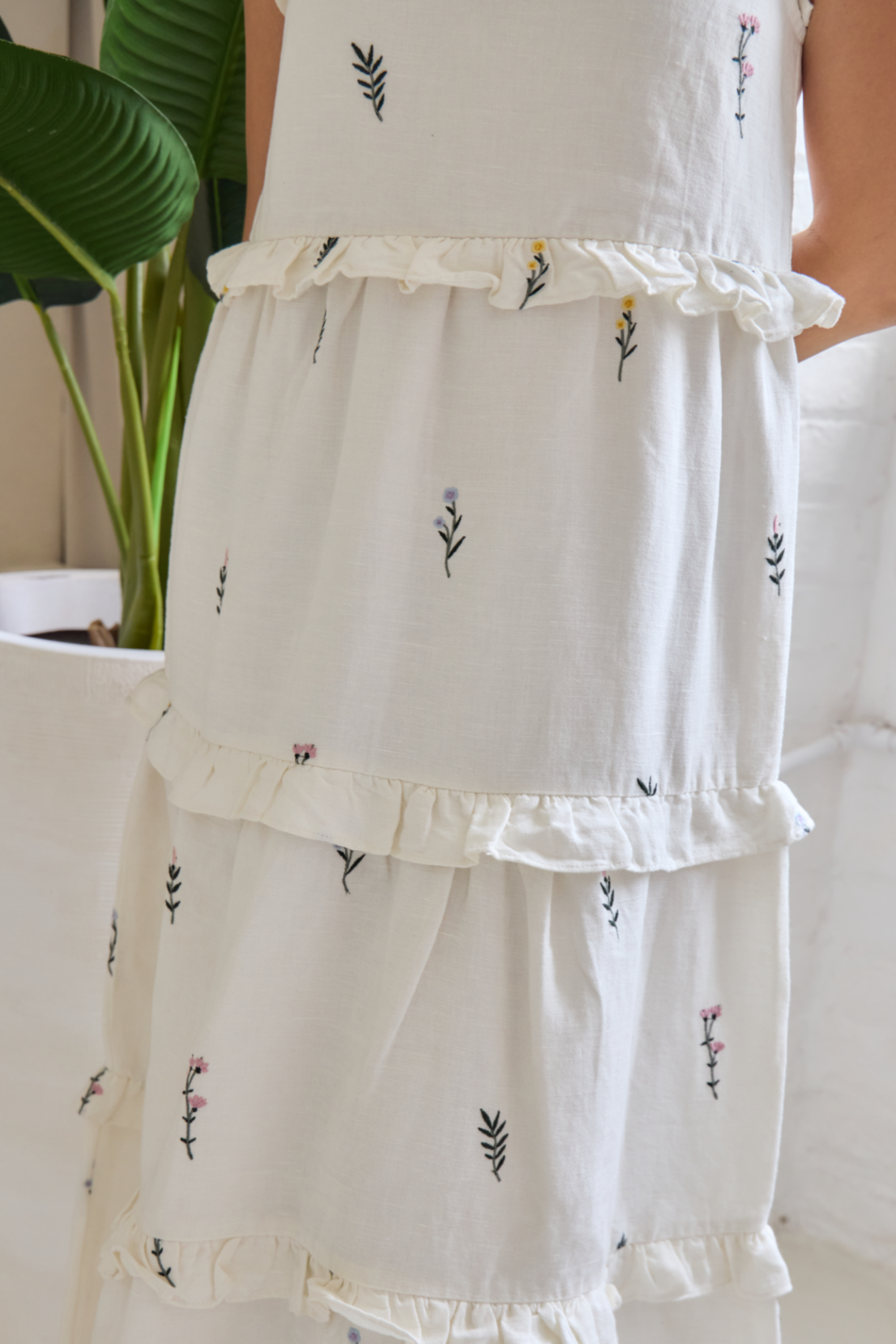 O&F Matilda Floral Embroidered Tiered Sundress