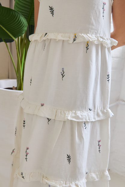 O&F Matilda Floral Embroidered Tiered Sundress