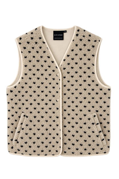 O&F Scout Polka Dot Borg Gilet