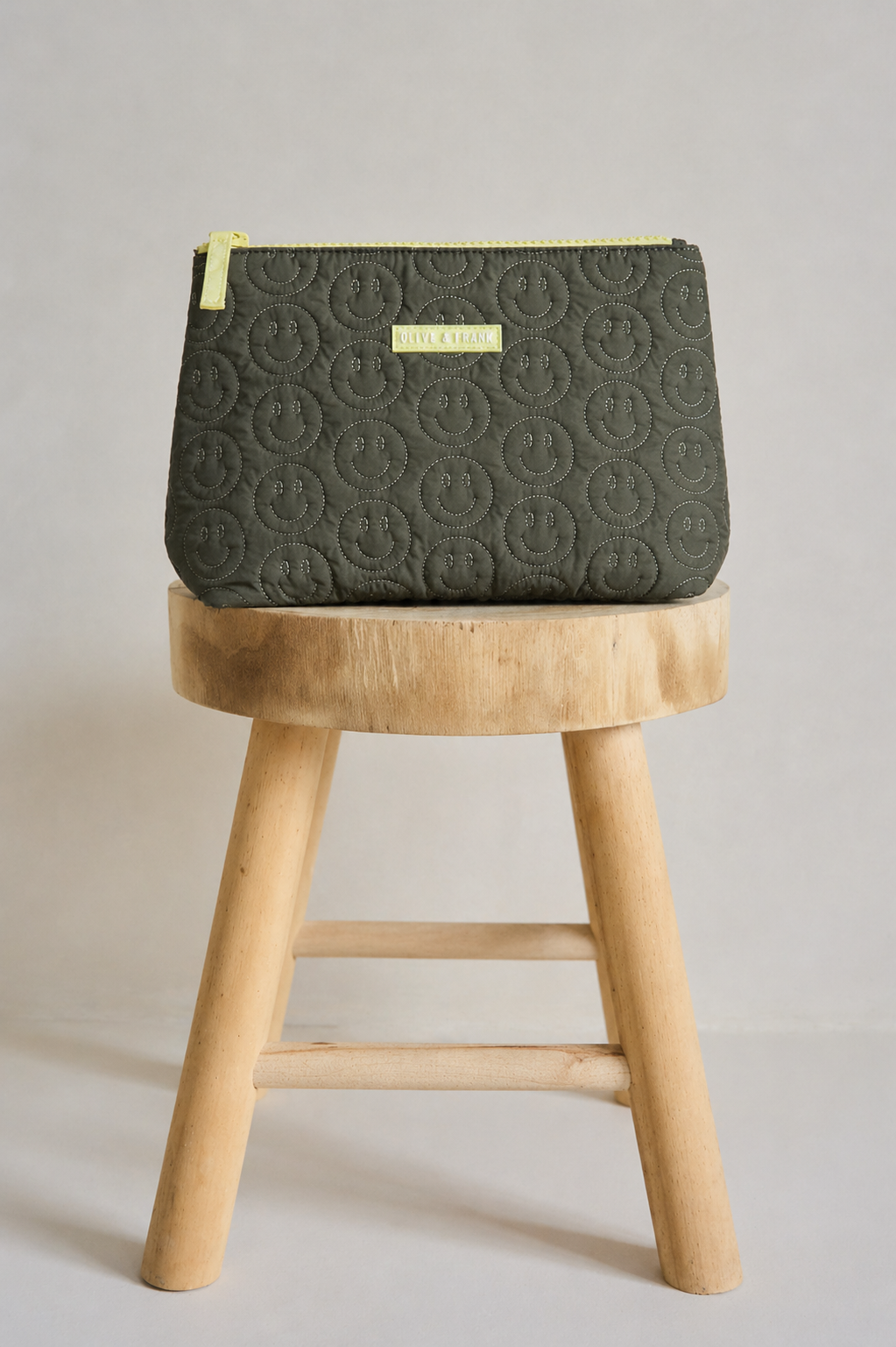 Happy Face Quilted Cosmetic Bag