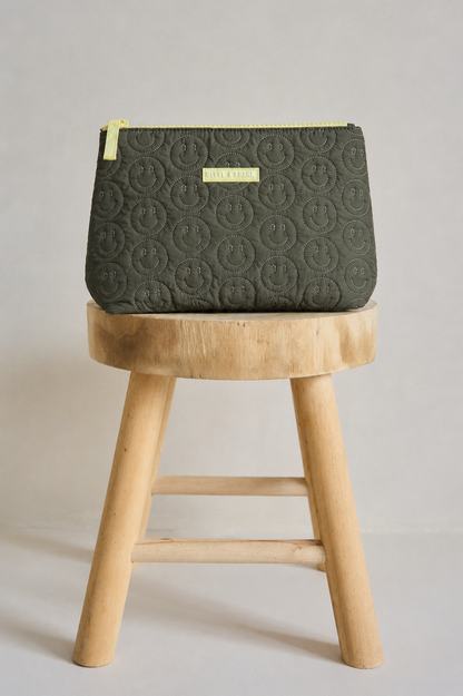 Happy Face Quilted Cosmetic Bag