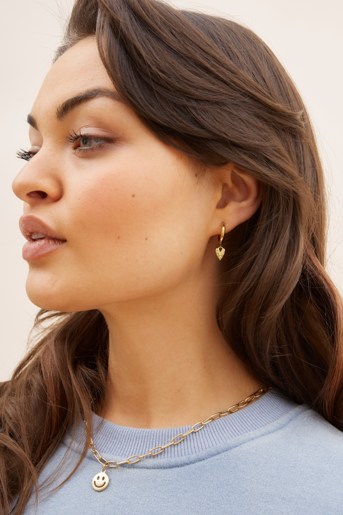 O&F Heart Huggie Earrings