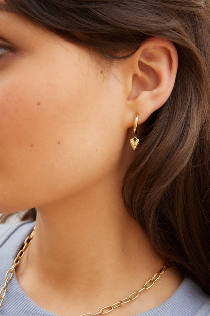 O&F Heart Huggie Earrings