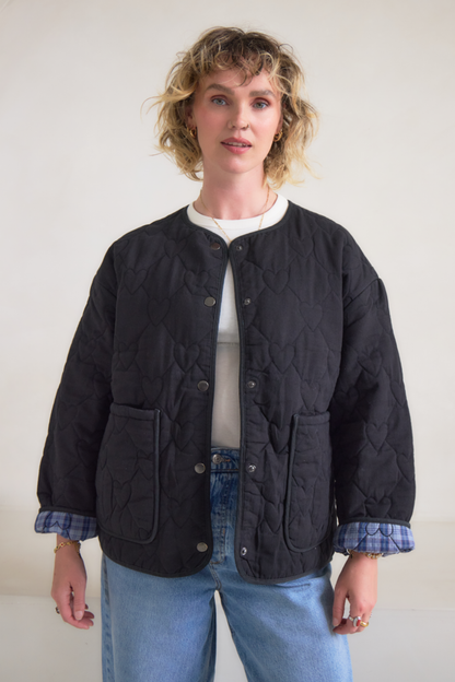 O&F Nell Heart Quilted Jacket