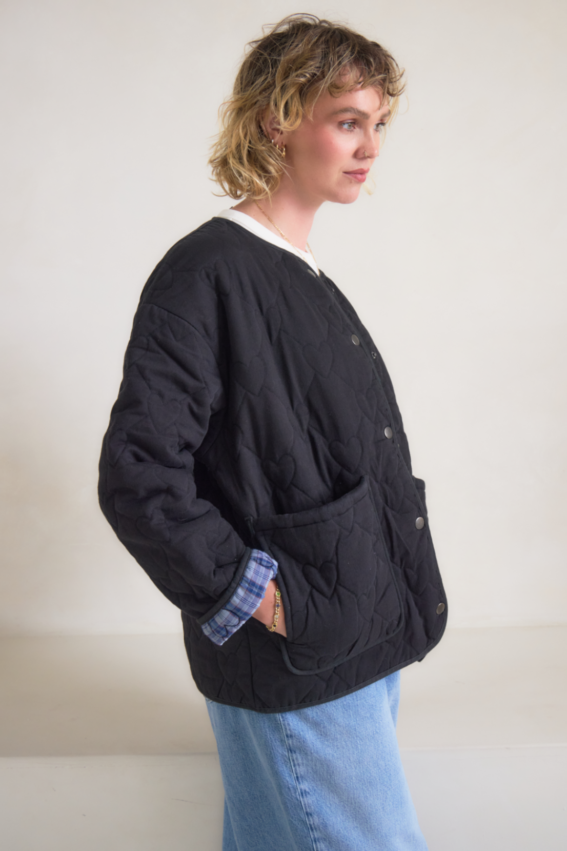 O&F Nell Heart Quilted Jacket