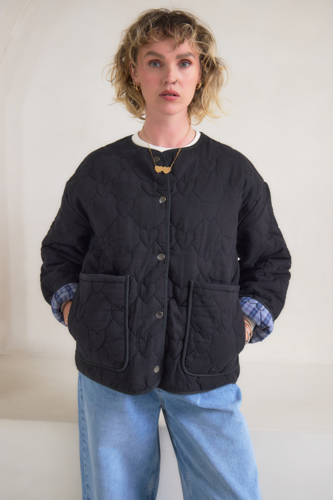 O&F Nell Heart Quilted Jacket