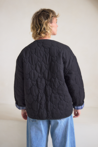 O&F Nell Heart Quilted Jacket