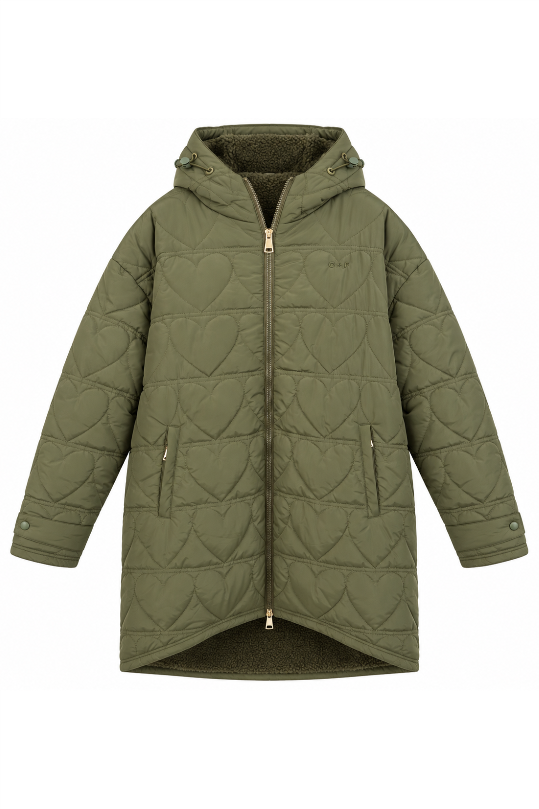 Sample - Heart Quilted Long Line Coat - Medium