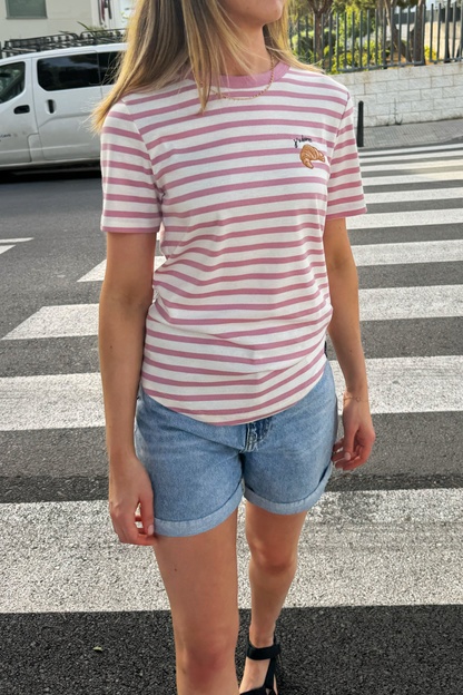 O&F J'adore Croissant Short Sleeve Breton Tee