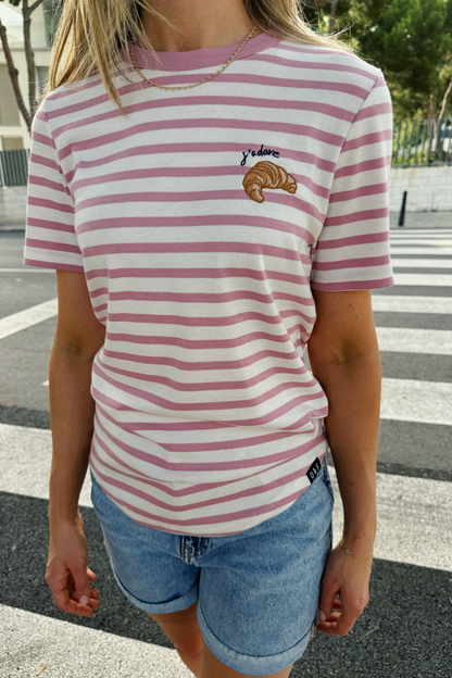 O&F J'adore Croissant Short Sleeve Breton Tee
