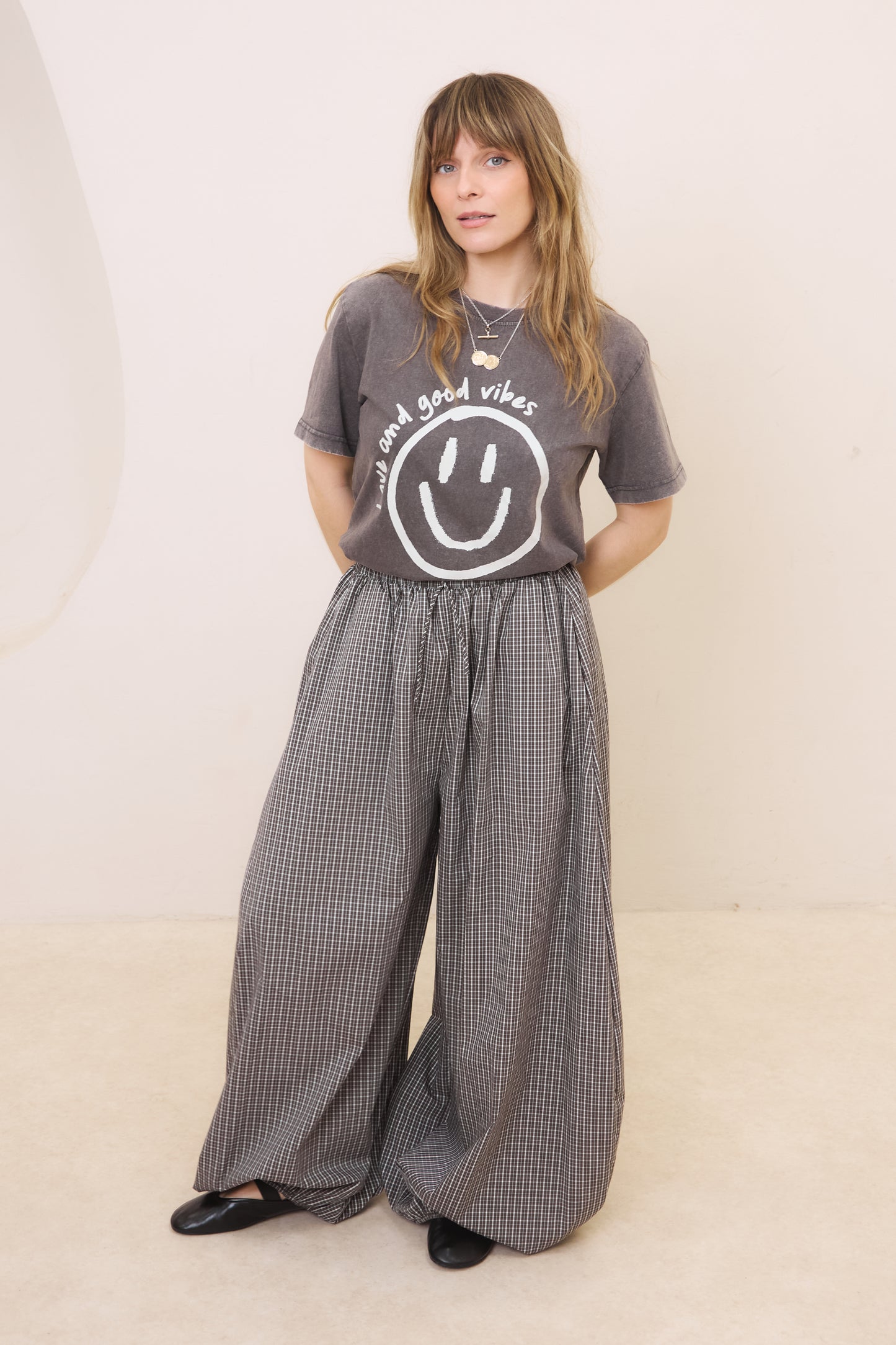 O&F Happy Face Tee - Washed Black