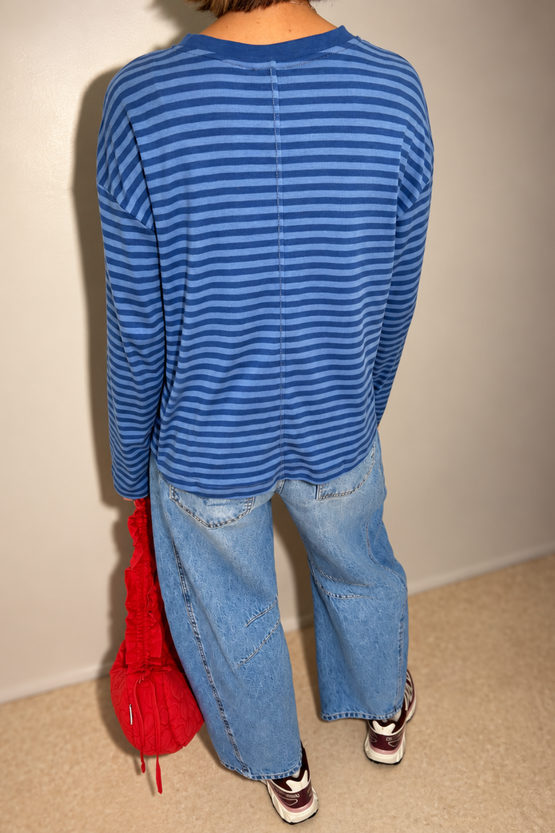 O&F Pomme Embroidered Long Sleeve Breton Tee