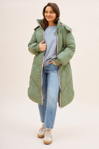 O&F Long Line Puffer Coat