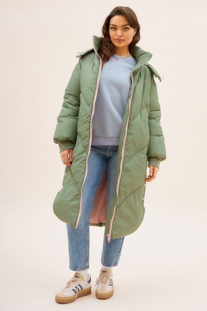 O&F Long Line Puffer Coat