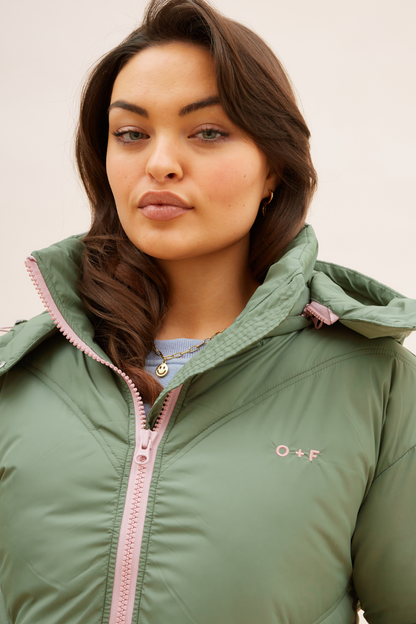 O&F Long Line Puffer Coat