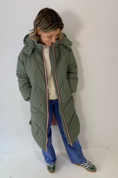 O&F Long Line Puffer Coat