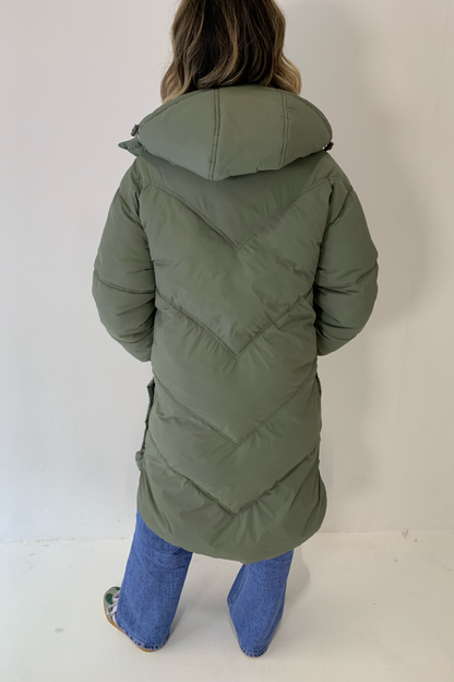 O&F Long Line Puffer Coat