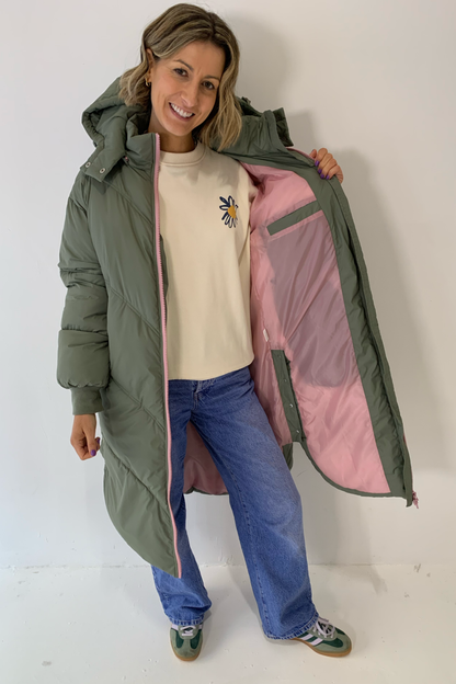 O&F Long Line Puffer Coat