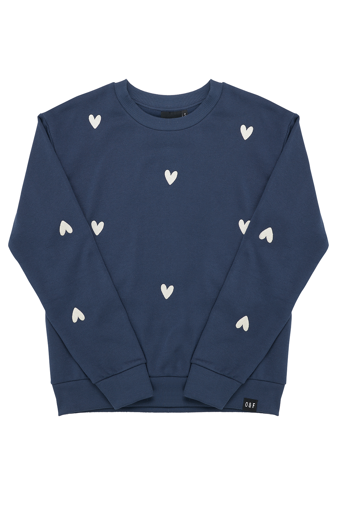 O&F Heart Embroidered Sweatshirt - Navy