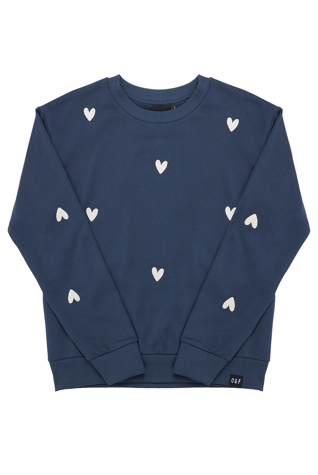 Sample -  Navy Heart Embroidered Sweatshirt - Medium