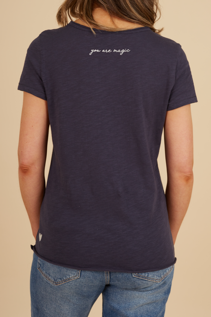 O&F You Are Magic - Navy V Neck Tee