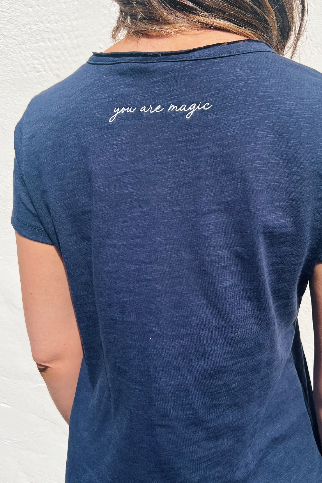 O&F You Are Magic - Navy V Neck Tee
