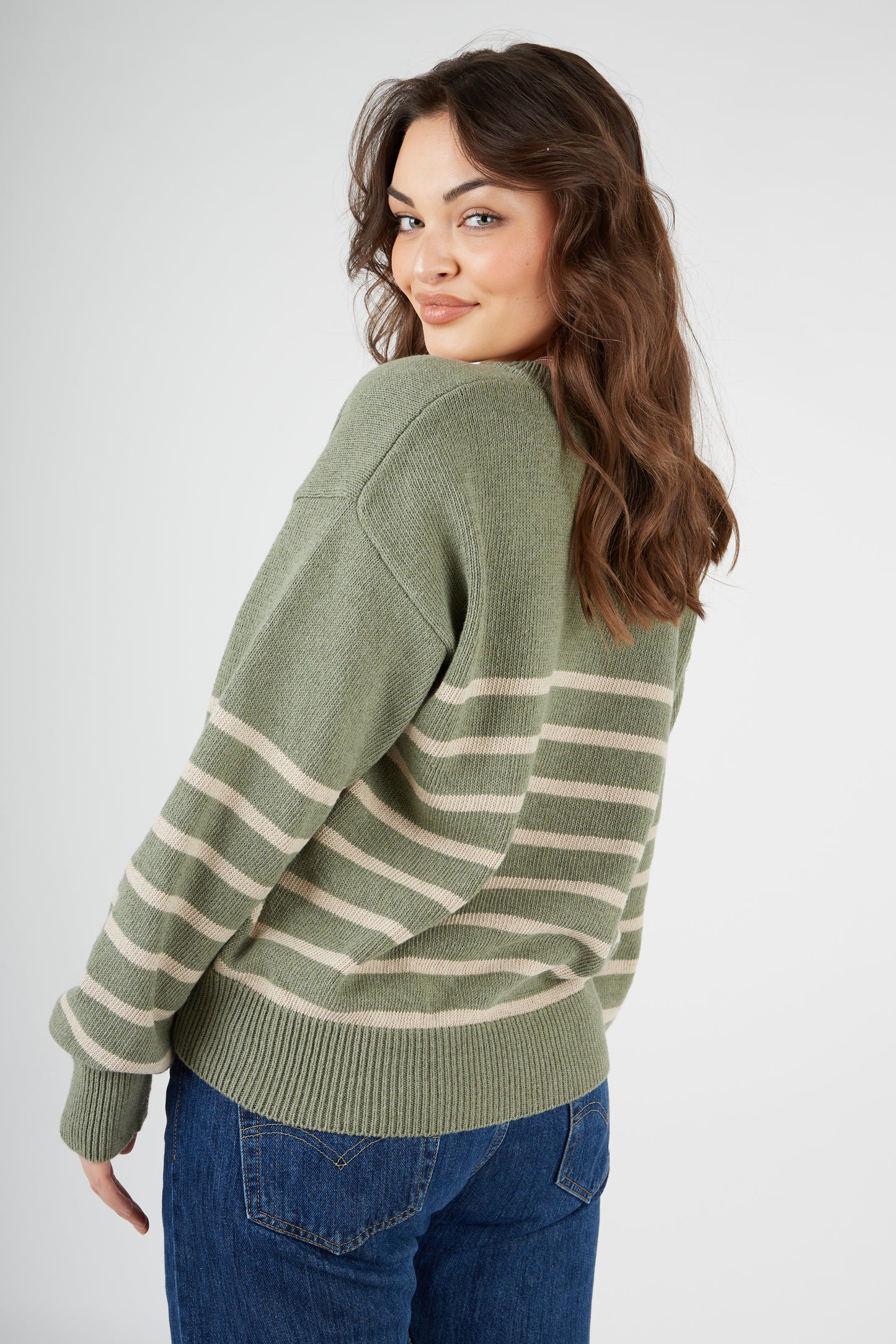 O&F Knitted Henley - Green