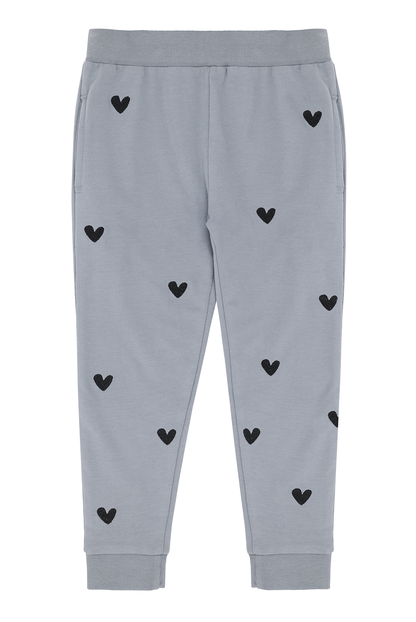 O&F Kids Heart Embroidered Joggers - Blue