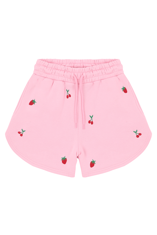 Sample: Fruit Embroidered Shorts - Pink - Small