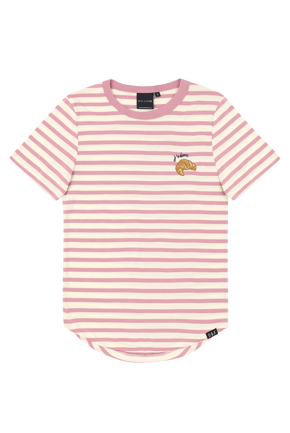 Sample Pink Stripe Croissant Short Sleeve Breton Tee - Small