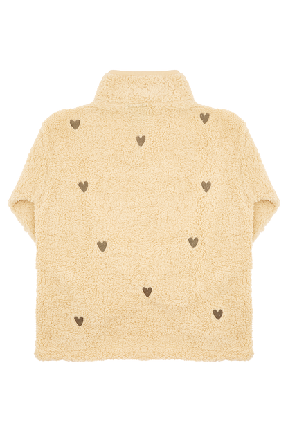 Sample: Heart Embroidered Fleece - Oat - XL
