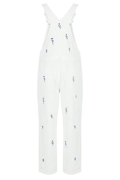 O&F Floral Embroidered Dungarees