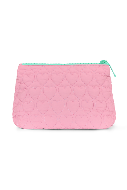 Heart Quilted Cosmetic Bag