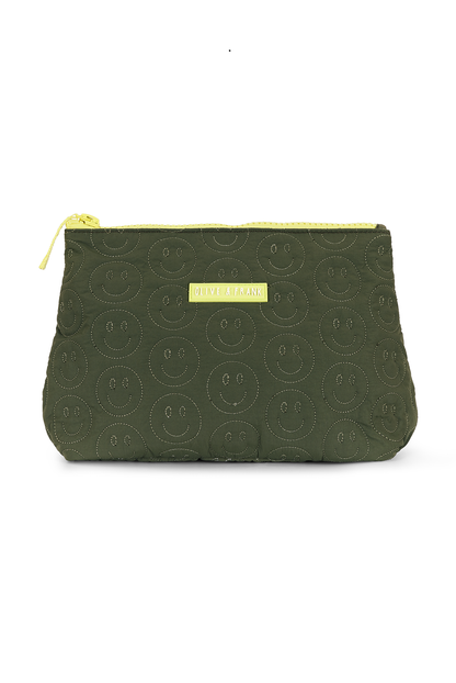 Smiley Quilted Cosmetic Bag
