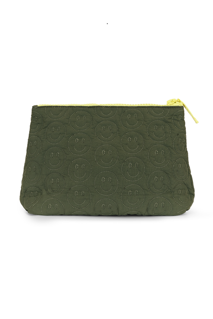 Smiley Quilted Cosmetic Bag