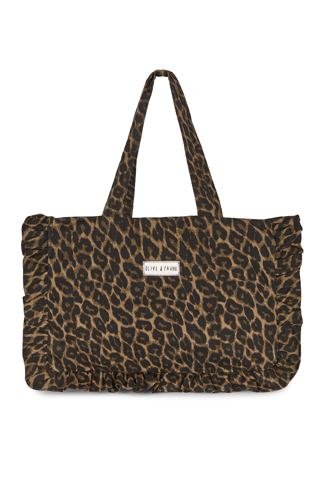 O&F Leopard Frill Tote Bag