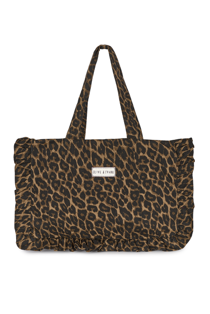 O&F Leopard Frill Tote Bag