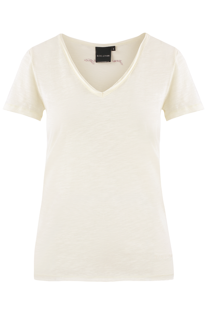 Sample: V Neck Tee - Cream - XS
