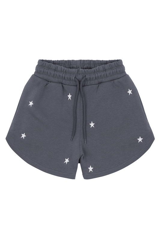 Sample: Star Embroidered Shorts - Grey - Small