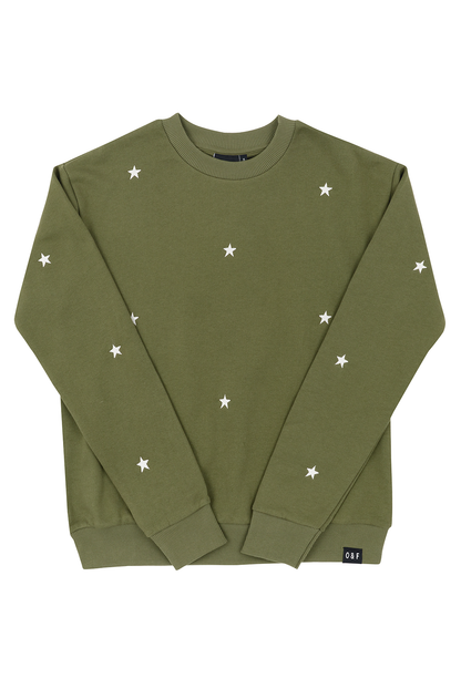 KH X O&F Star Embroidered Sweatshirt - Khaki