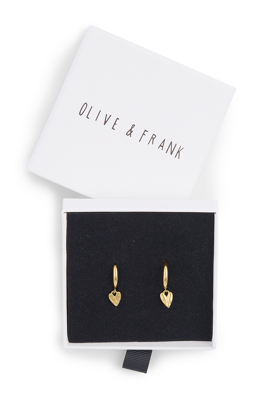 O&F Heart Huggie Earrings