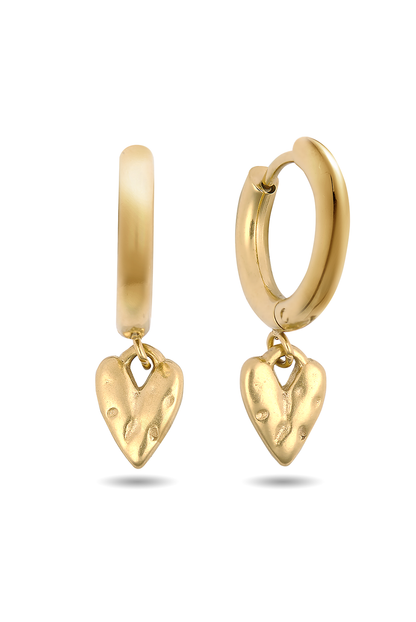 Sample: Heart Huggie Earrings