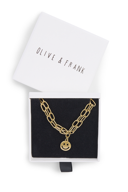 O&F Smiley Chain Bracelet