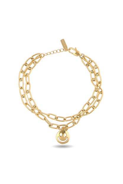 O&F Smiley Chain Bracelet